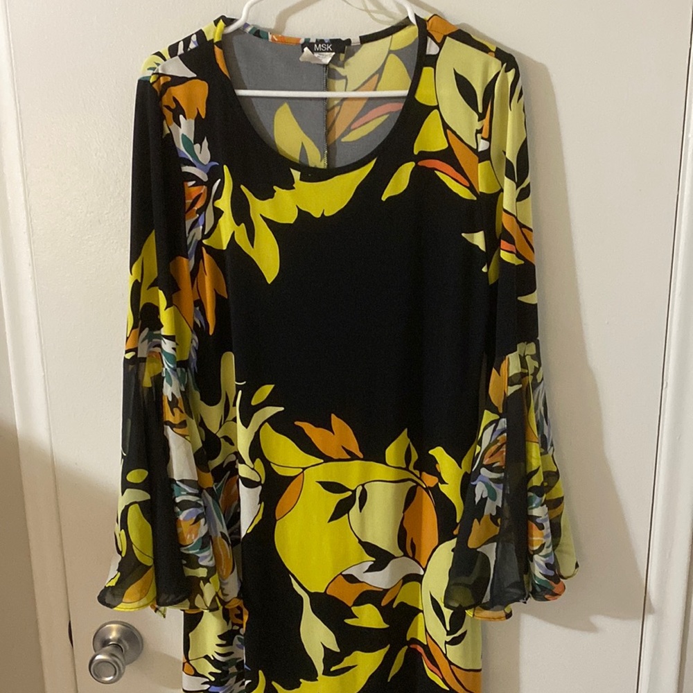 Msk Floral Long sleeve Dress